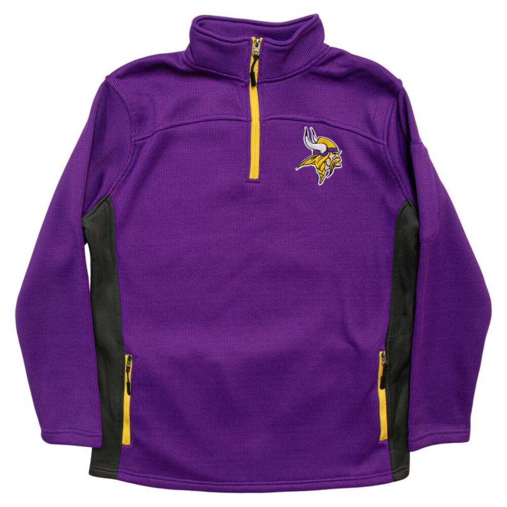 NFL Minnesota Vikings Men's Waffle Quarter Zip in Purple, Small